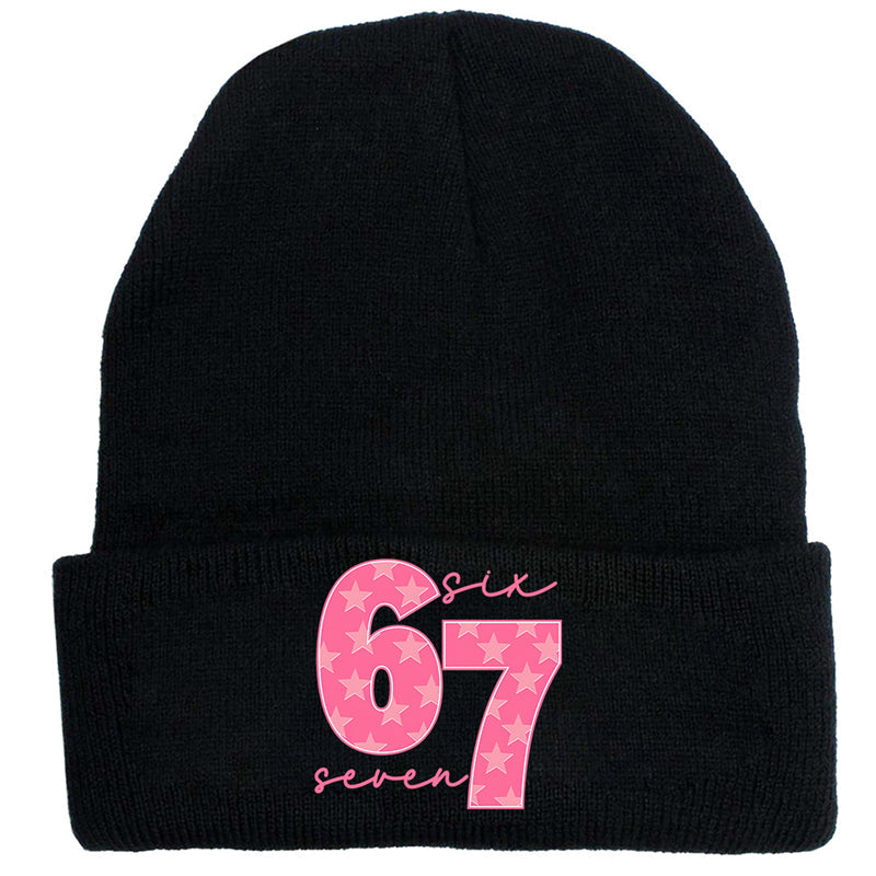 Comfortable & Warm Number 67 Graphic Beanie