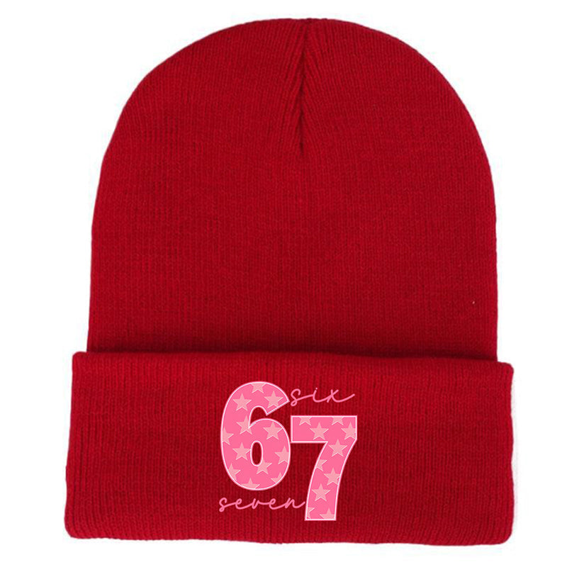 Comfortable & Warm Number 67 Graphic Beanie