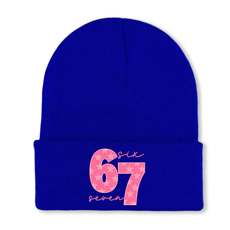 Comfortable & Warm Number 67 Graphic Beanie
