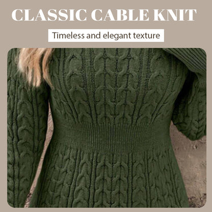 Cable Knit Bodycon Mini Sweater Dress