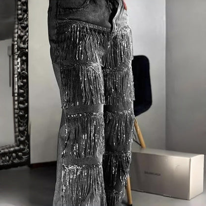 💝New Year Sale 50% OFF✨Women's Sequin Tassels Jeans
