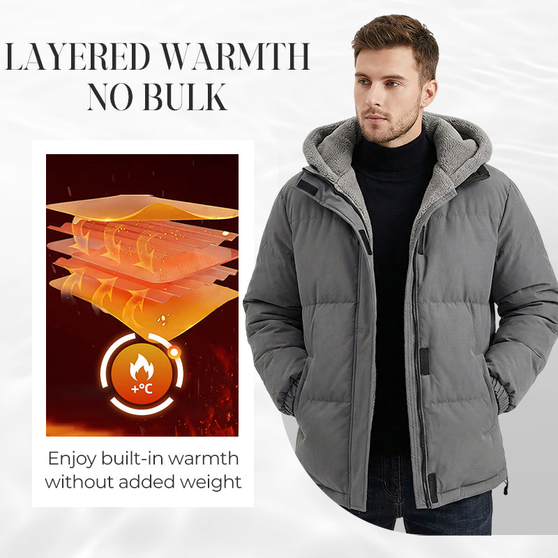 📢 50% OFF!! ✨ Men’s Cold-Resistant Windproof Thermal-Lined Hooded Coat 🧥❄️ – Free Shipping 🚚