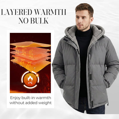 📢 50% OFF!! ✨ Men’s Cold-Resistant Windproof Thermal-Lined Hooded Coat 🧥❄️ – Free Shipping 🚚