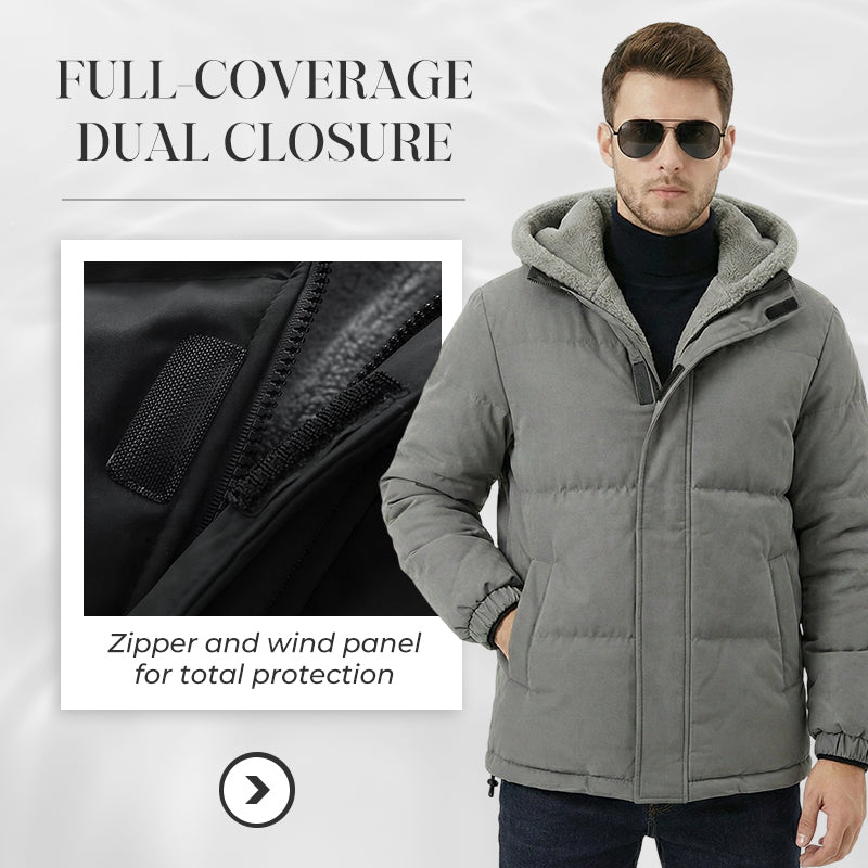 📢 50% OFF!! ✨ Men’s Cold-Resistant Windproof Thermal-Lined Hooded Coat 🧥❄️ – Free Shipping 🚚