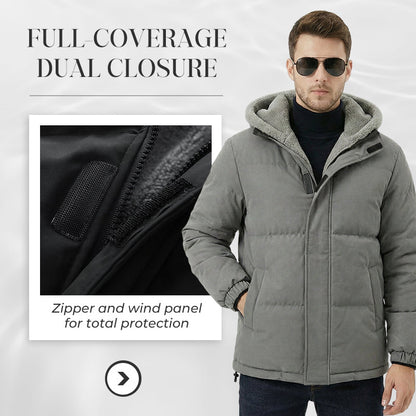 📢 50% OFF!! ✨ Men’s Cold-Resistant Windproof Thermal-Lined Hooded Coat 🧥❄️ – Free Shipping 🚚
