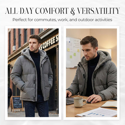 📢 50% OFF!! ✨ Men’s Cold-Resistant Windproof Thermal-Lined Hooded Coat 🧥❄️ – Free Shipping 🚚