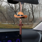 🤠 50% OFF NOW! ✨ Cowboy Hat & Cross Car Charm – Religious Car Decor, Durable Metal & Easy Clip-On 🚗⛪
