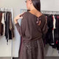 Women's Fashion Knit Top & Mesh Dress 2-Piece Set