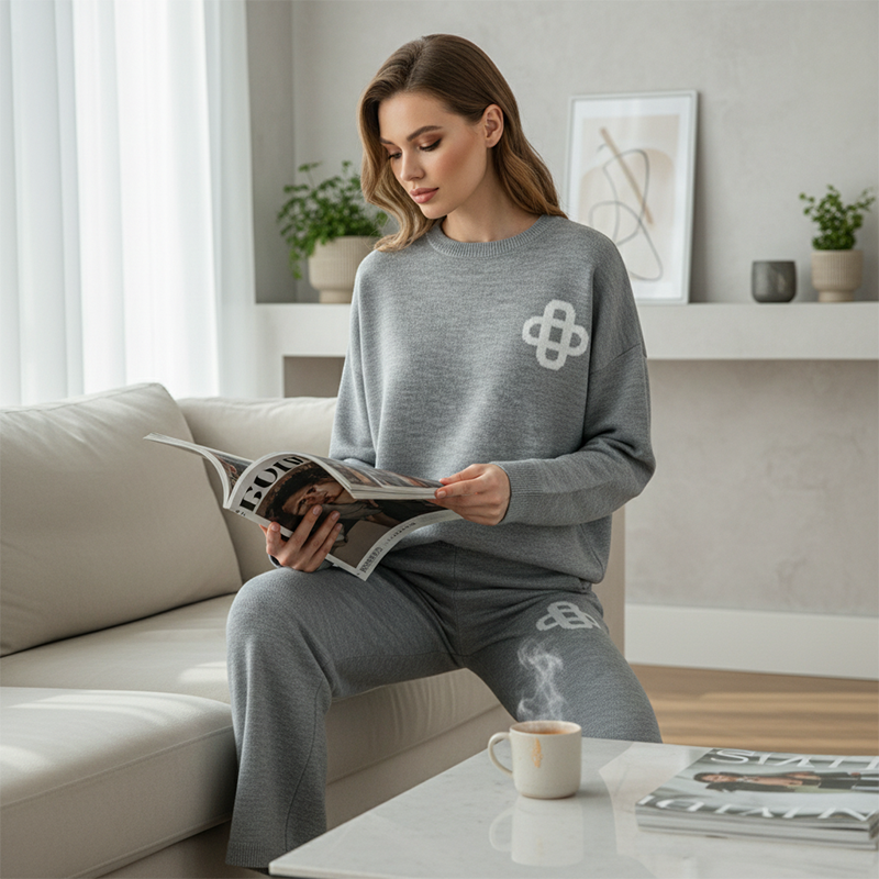 Women's Two-Piece Knit Loungewear Set
