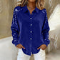 Women's Sequin Long Sleeve Button-Down Shirt