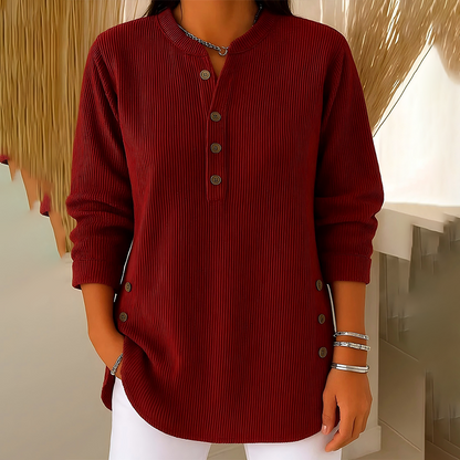 👚 60% OFF NOW! 🎉 Women‘s Corduroy Henley Top – Stylish, Soft & Versatile 🧥📦