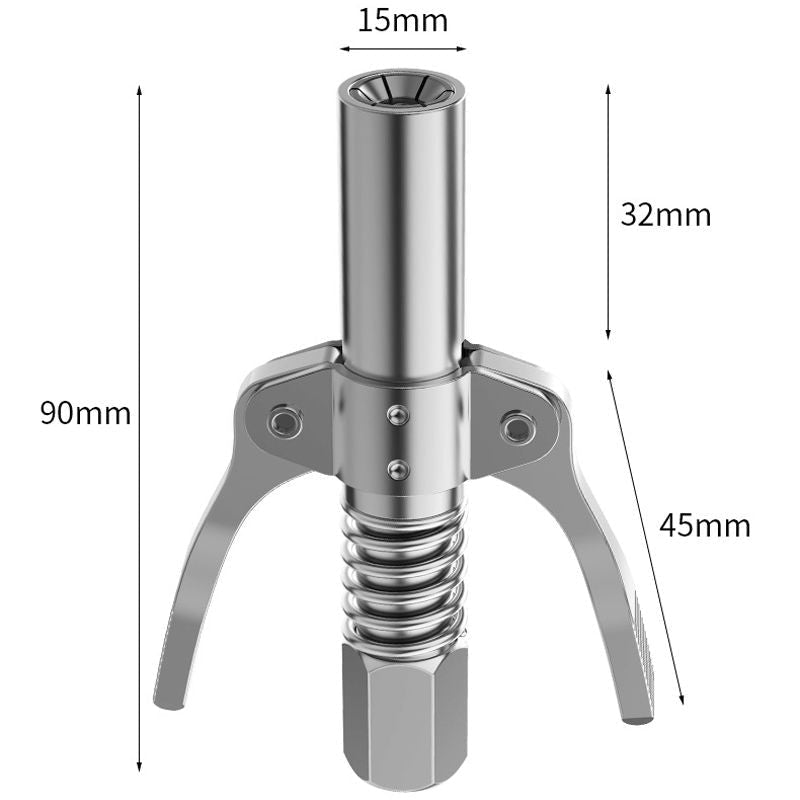 🔧 LIMITED-TIME 50% OFF! ✨ High-Pressure Grease Gun Coupler – Dual Handle, Secure Lock, Universal Fit ⚙️