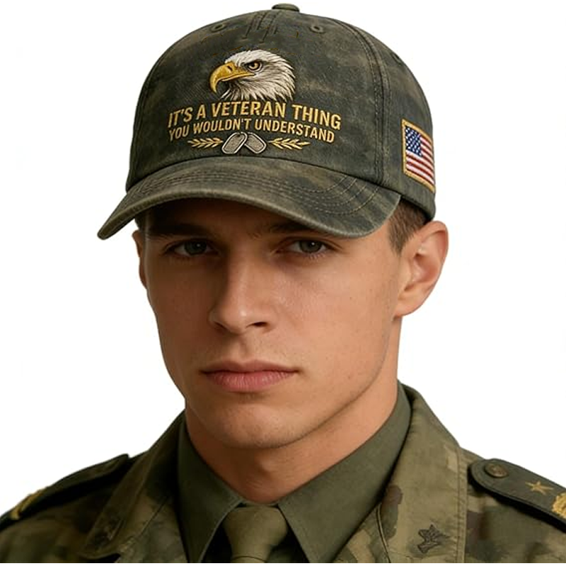 Adjustable Patriotic Eagle Embroidered Baseball Cap