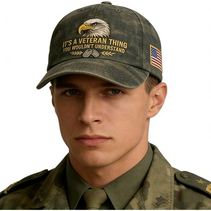 Adjustable Patriotic Eagle Embroidered Baseball Cap
