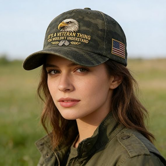 Adjustable Patriotic Eagle Embroidered Baseball Cap