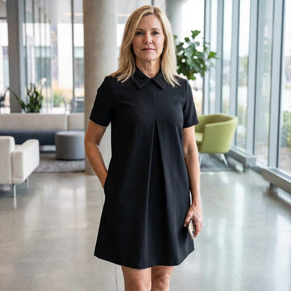 Women’s Elegant Collar Mini Dress