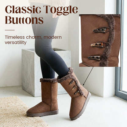 Women's Ultra-Warm Faux Fur Lined Mid-Calf Snow Boots