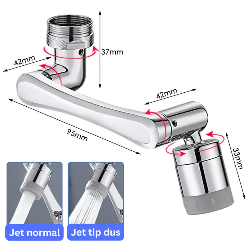 Multi-functional Splash-Proof Faucet Extender with Swivel Arm