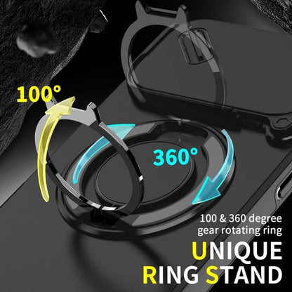 🔥50％ Off ＆Hot Sale🔥Magnetic Phone Case with Ring Stand For iPhone.airbag military protection