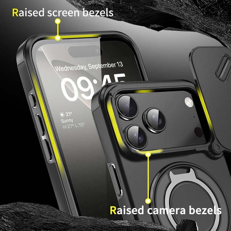 🔥50％ Off ＆Hot Sale🔥Magnetic Phone Case with Ring Stand For iPhone.airbag military protection