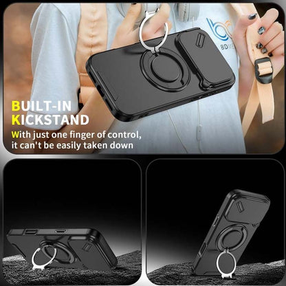 🔥50％ Off ＆Hot Sale🔥Magnetic Phone Case with Ring Stand For iPhone.airbag military protection