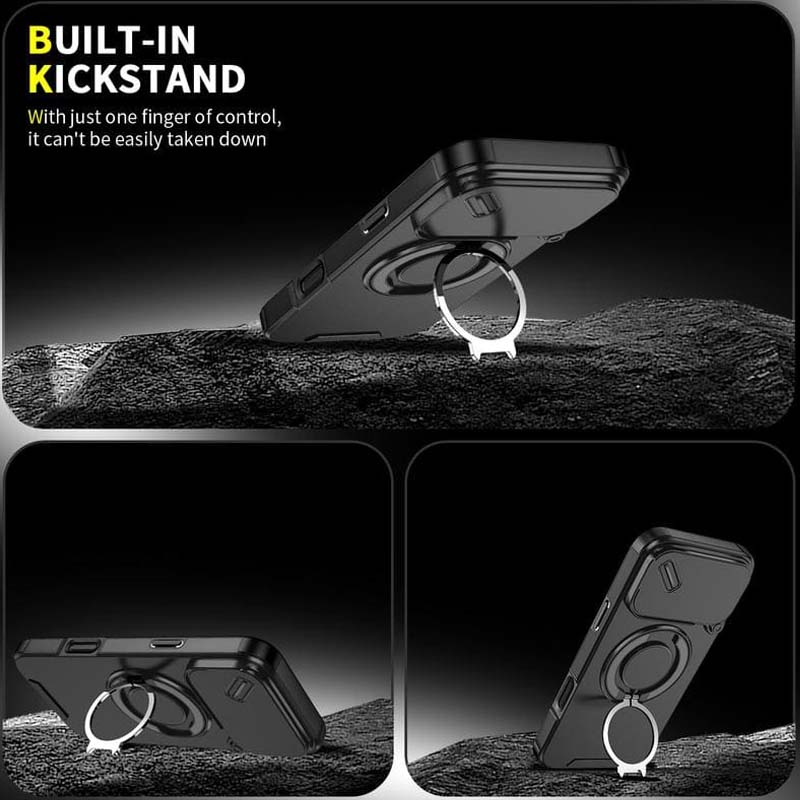 🔥50％ Off ＆Hot Sale🔥Magnetic Phone Case with Ring Stand For iPhone.airbag military protection