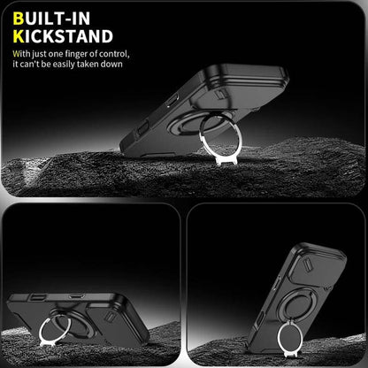 🔥50％ Off ＆Hot Sale🔥Magnetic Phone Case with Ring Stand For iPhone.airbag military protection