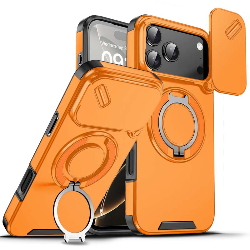 🔥50％ Off ＆Hot Sale🔥Magnetic Phone Case with Ring Stand For iPhone.airbag military protection