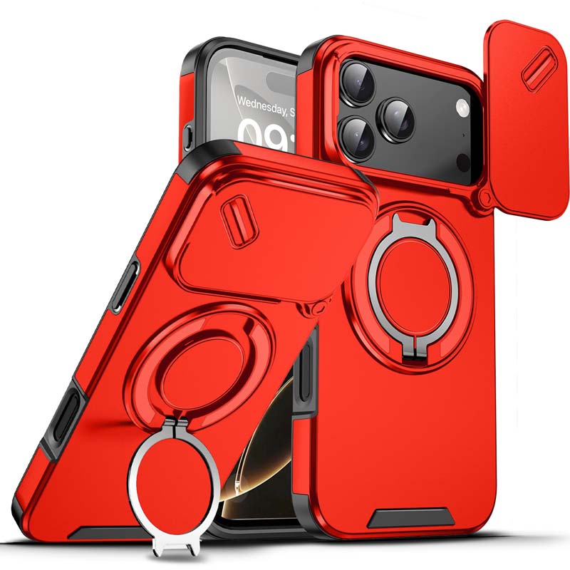 🔥50％ Off ＆Hot Sale🔥Magnetic Phone Case with Ring Stand For iPhone.airbag military protection