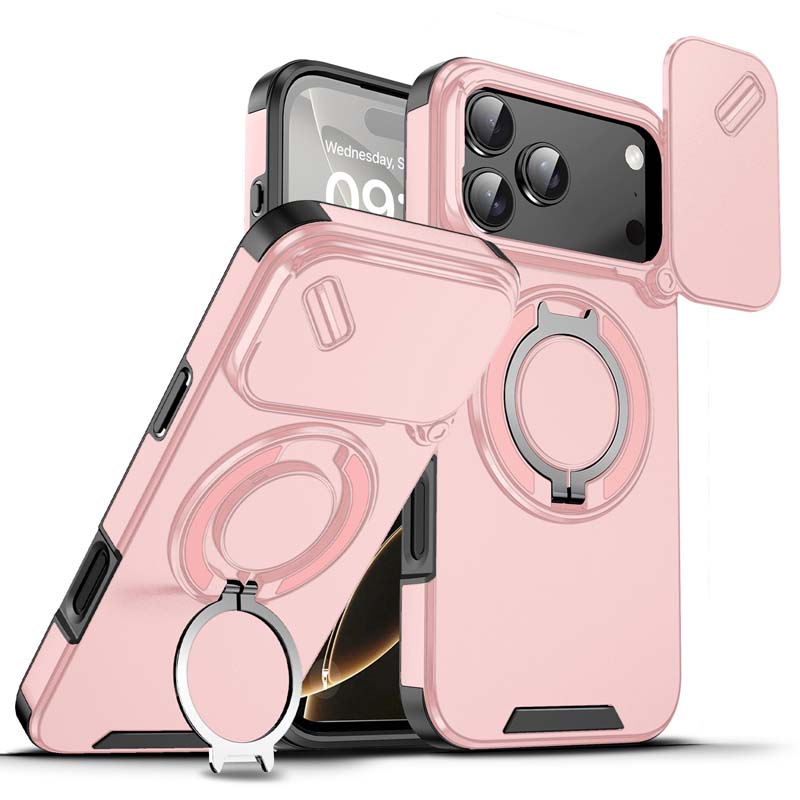🔥50％ Off ＆Hot Sale🔥Magnetic Phone Case with Ring Stand For iPhone.airbag military protection