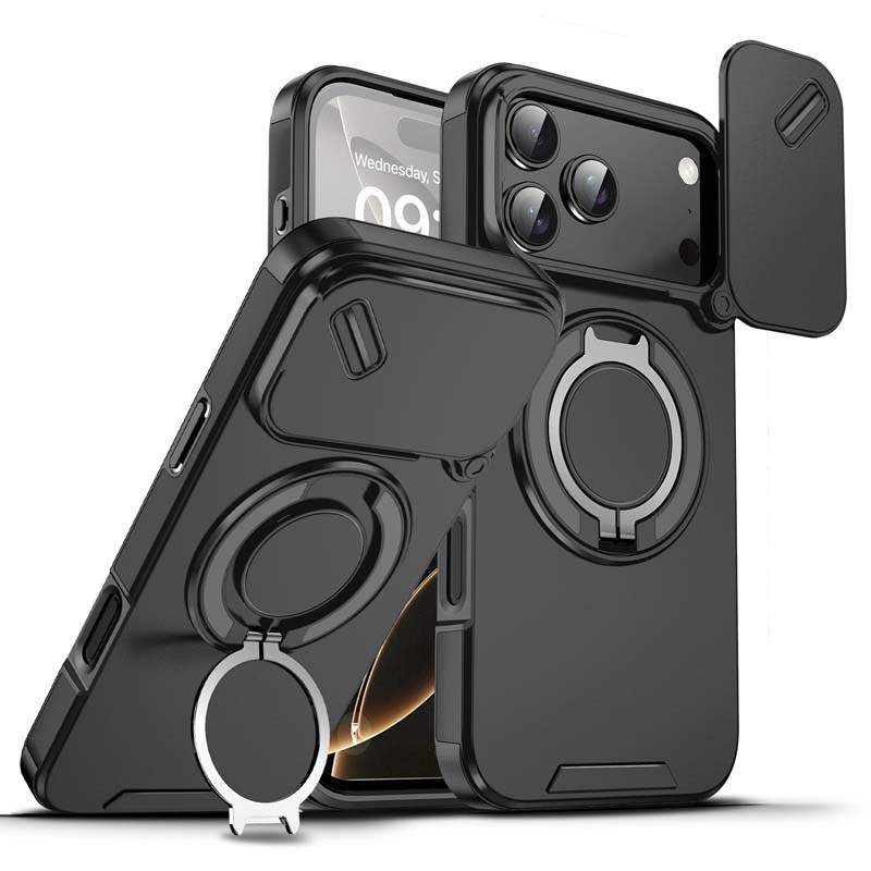 🔥50％ Off ＆Hot Sale🔥Magnetic Phone Case with Ring Stand For iPhone.airbag military protection