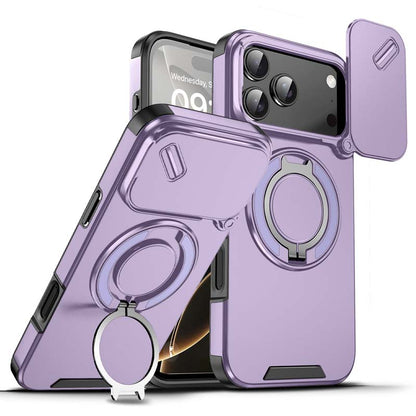🔥50％ Off ＆Hot Sale🔥Magnetic Phone Case with Ring Stand For iPhone.airbag military protection