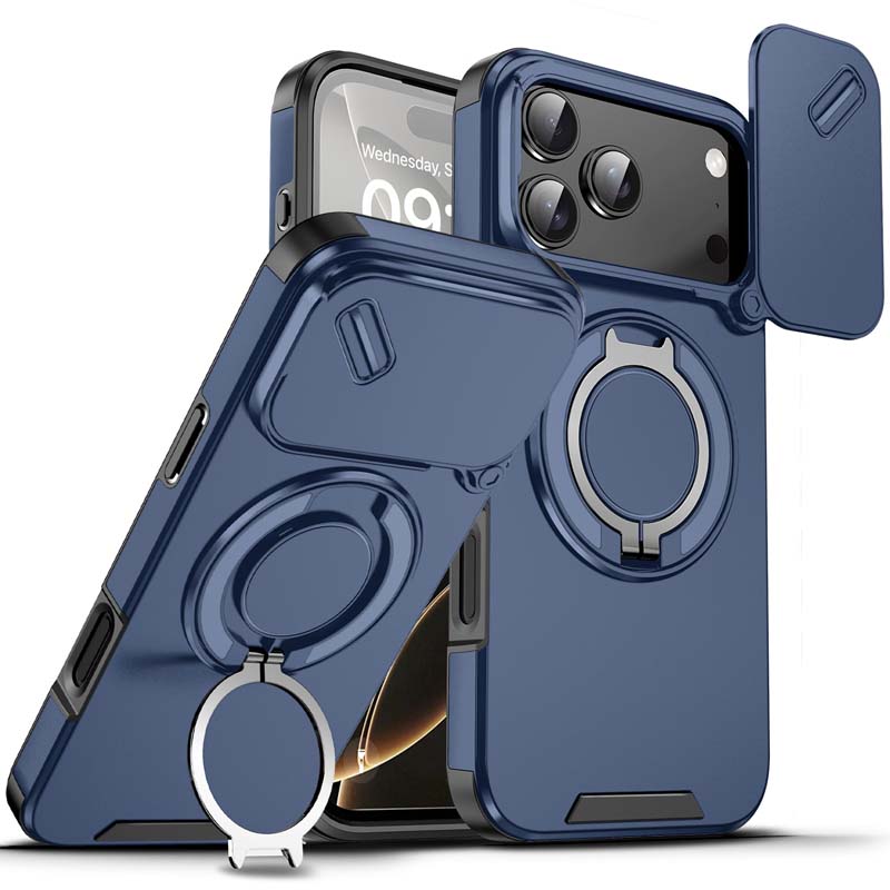 🔥50％ Off ＆Hot Sale🔥Magnetic Phone Case with Ring Stand For iPhone.airbag military protection