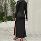 📢 60% OFF!! ⏰ Women's Long Sleeve T-Shirt Maxi Dress – Side Pockets, Side Slit & 7 Versatile Colors for Effortless Style! 🌸