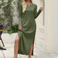 📢 60% OFF!! ⏰ Women's Long Sleeve T-Shirt Maxi Dress – Side Pockets, Side Slit & 7 Versatile Colors for Effortless Style! 🌸