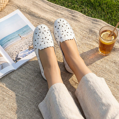 Women's Floral Hollow-Out Breathable Flat Loafers