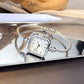 Chic Open-Cuff Bangle Watch with Square Dial
