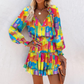 🌸 50% OFF! Women's V-Neck Long Sleeve Ruffle Hem Mini Dress