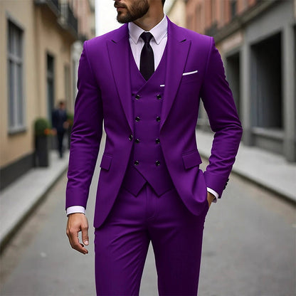 👔 50% OFF NOW! 🕴️ Men's Slim-Fit 3-Piece Suit Set – Tailored Fit, Premium Fabric & Perfect for Formal Occasions 🤵