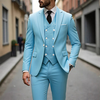 👔 50% OFF NOW! 🕴️ Men's Slim-Fit 3-Piece Suit Set – Tailored Fit, Premium Fabric & Perfect for Formal Occasions 🤵