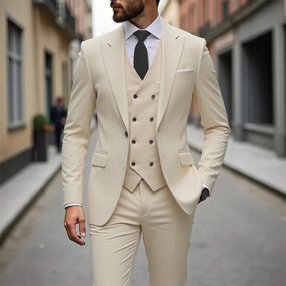 👔 50% OFF NOW! 🕴️ Men's Slim-Fit 3-Piece Suit Set – Tailored Fit, Premium Fabric & Perfect for Formal Occasions 🤵