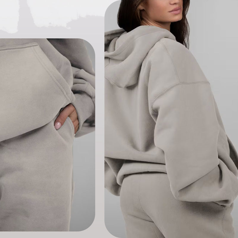 💖Unisex Solid Color Oversized Hoodies & Sweatpants Set