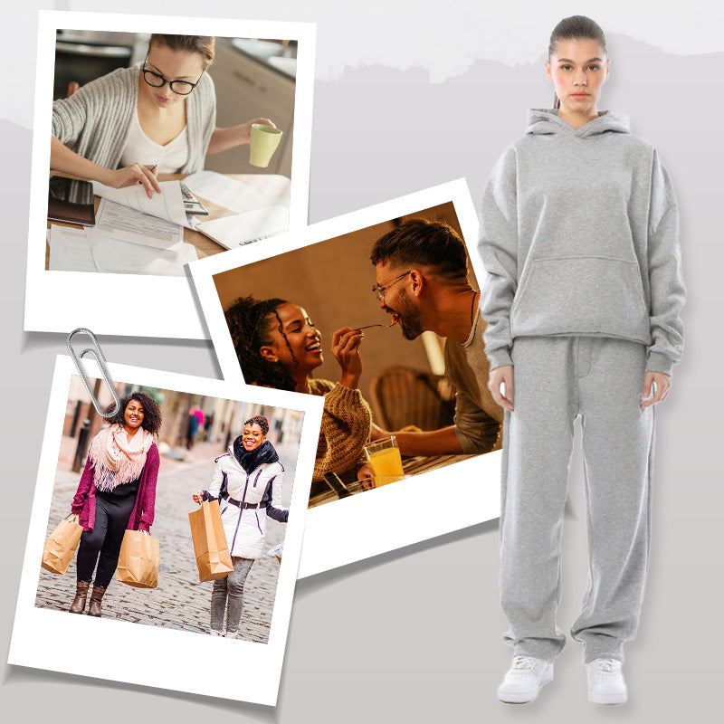 💖Unisex Solid Color Oversized Hoodies & Sweatpants Set