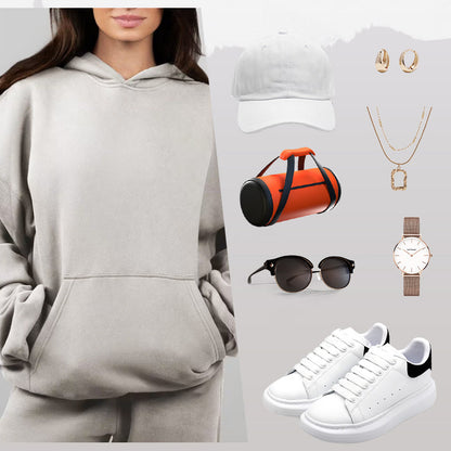 💖Unisex Solid Color Oversized Hoodies & Sweatpants Set
