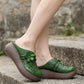 Vintage Floral Hollow-Out Wedge Mules