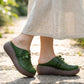 Vintage Floral Hollow-Out Wedge Mules