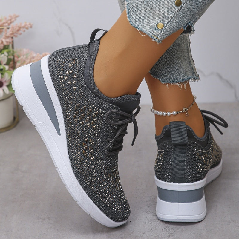 📢📢50% OFF !!!✨Rhinestones-Embellished Breathable Mesh Sneakers