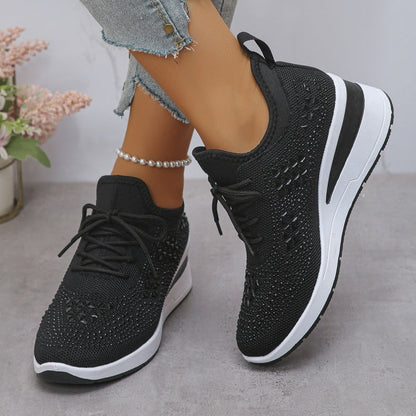 📢📢50% OFF !!!✨Rhinestones-Embellished Breathable Mesh Sneakers