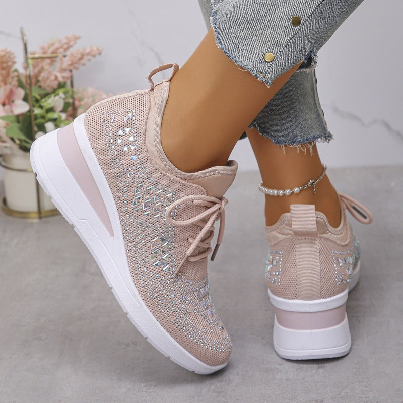 📢📢50% OFF !!!✨Rhinestones-Embellished Breathable Mesh Sneakers