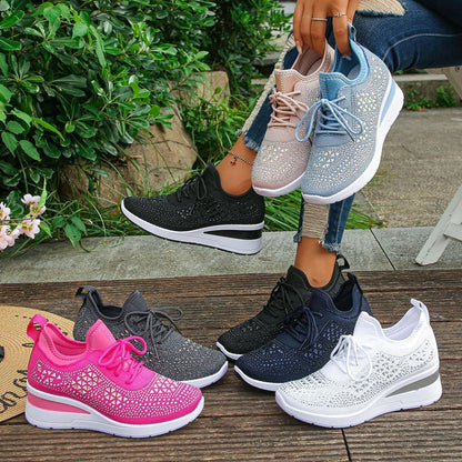 📢📢50% OFF !!!✨Rhinestones-Embellished Breathable Mesh Sneakers
